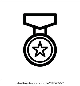 Medal vector icon. Medal flat sign design. Medal symbol pictogram. Rank icon