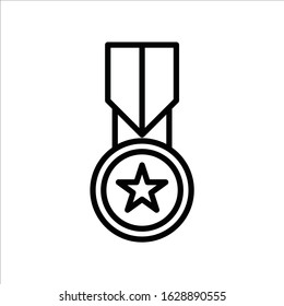 Medal vector icon. Medal flat sign design. Medal symbol pictogram. Rank icon
