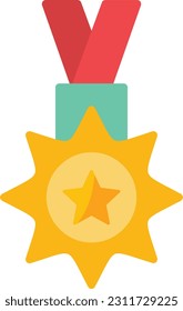Medal Vector Icon Flat Style