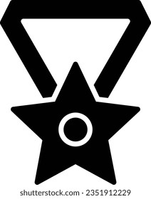Medal Vector Icon Glyph Style