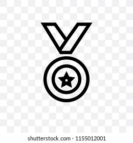 Medal vector icon isolated on transparent background, Medal logo concept