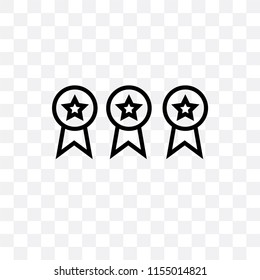 Medal vector icon isolated on transparent background, Medal logo concept