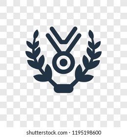 Medal vector icon isolated on transparent background, Medal transparency logo concept