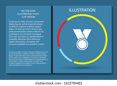 Medal vector icon , lorem ipsum Flat design