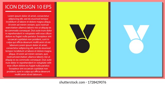 Medal vector icon , lorem ipsum Flat design
