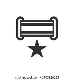 Medal vector icon on white background