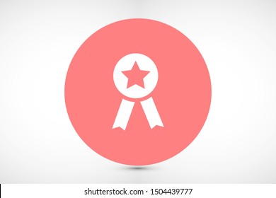 Medal vector icon. Medal for troops badge icon. medal of merit badge. Medal for workers badge icon. 10 EPS flat design.
