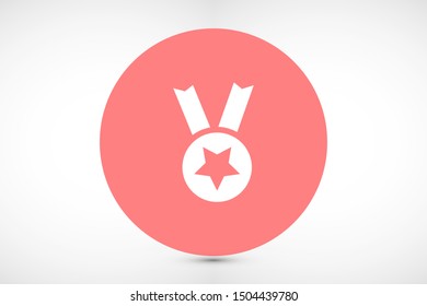 Medal vector icon. Medal for troops badge icon. medal of merit badge. Medal for workers badge icon. 10 EPS flat design.