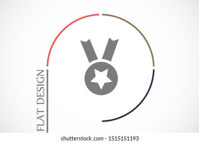 Medal vector icon. Medal for troops badge icon. medal of merit badge. Medal for workers badge icon. 10 EPS flat design.