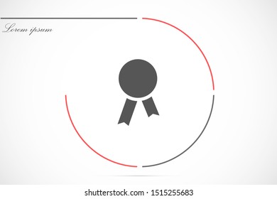 Medal vector icon. Medal for troops badge icon. medal of merit badge. Medal for workers badge icon. 10 EPS flat design.