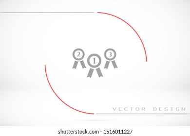 Medal vector icon. Medal for troops badge icon. medal of merit badge. Medal for workers badge icon. 10 EPS flat design.