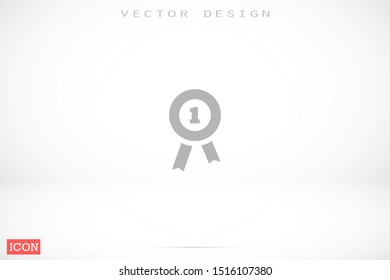 Medal vector icon. Medal for troops badge icon. medal of merit badge. Medal for workers badge icon. 10 EPS flat design.