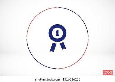 Medal vector icon. Medal for troops badge icon. medal of merit badge. Medal for workers badge icon. 10 EPS flat design.