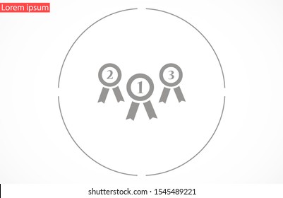 Medal vector icon. Medal for troops badge icon. medal of merit badge. Medal for workers badge icon. 10 EPS flat design.