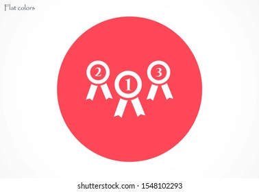 Medal vector icon. Medal for troops badge icon. medal of merit badge. Medal for workers badge icon. 10 EPS flat design.