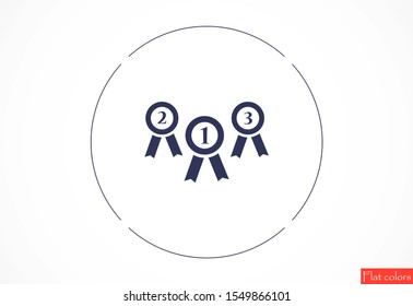 Medal vector icon. Medal for troops badge icon. medal of merit badge. Medal for workers badge icon. 10 EPS flat design.