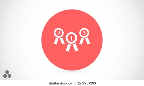 Medal vector icon. Medal for troops badge icon. medal of merit badge. Medal for workers badge icon. 10 EPS flat design.