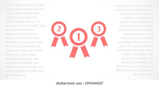 Medal vector icon. Medal for troops badge icon. medal of merit badge. Medal for workers badge icon. 10 EPS flat design.