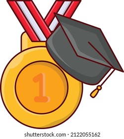 Medaille Vektorgrafik einzeln auf transparentem Hintergrund. Vektorgrafik-Flachsymbole für Konzepte oder Web-Grafiken.