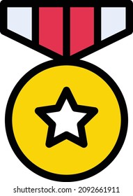medal Vector illustration on a transparent background. Premium quality symbols. Stroke vector icon for concept and graphic design.