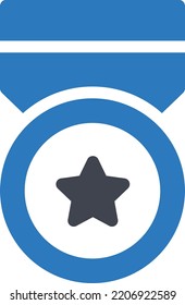 ilustración del vector de medalla en un fondo transparente. Símbolos de calidad superior. Iconos vectoriales de glifos para diseño de conceptos y gráficos.