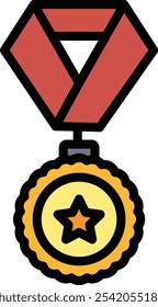 Medal Vector Line Filled Icon Design