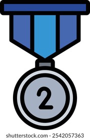 Medaille Vektor Linie gefüllt Symbol Design