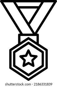 Diseño de iconos de línea de vectores de medallas