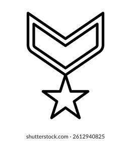 Winner’s Medal Vector Line Icon Design