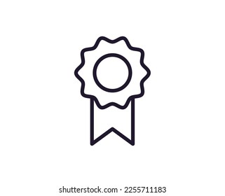 Medal vector line icon. Premium quality logo for web sites, design, online shops, companies, books, advertisements. Black outline pictogram isolated on white background 