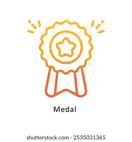 Icono de diseño de degradado de contorno de Vector de medalla. Premios Símbolo sobre fondo blanco EPS 10 Archivo
