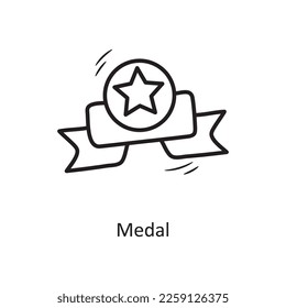 Medal vector outline Icon Design illustration. Olympic Symbol on White background EPS 10 File