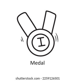 Medal vector outline Icon Design illustration. Olympic Symbol on White background EPS 10 File