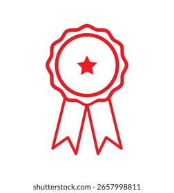 Medal Vector outline Icon Design illustration. Icon award medals or labels of trusted quality. Education Symbol on White background. EPS 10 