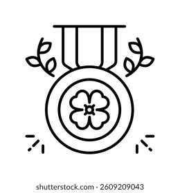 Medal vector outline icon. EPS 10 file