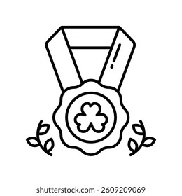 Medal vector outline icon. EPS 10 file