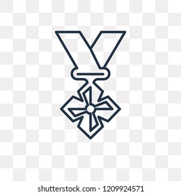 Medal vector outline icon isolated on transparent background, high quality linear Medal transparency concept can be used web and mobile