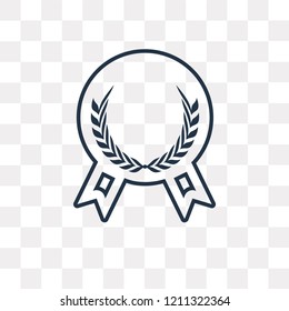 Medal vector outline icon isolated on transparent background, high quality linear Medal transparency concept can be used web and mobile