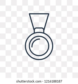 Medal vector outline icon isolated on transparent background, high quality linear Medal transparency concept can be used web and mobile