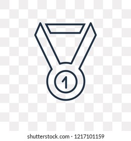 Medal vector outline icon isolated on transparent background, high quality linear Medal transparency concept can be used web and mobile
