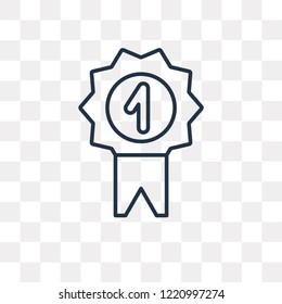 Medal vector outline icon isolated on transparent background, high quality linear Medal transparency concept can be used web and mobile