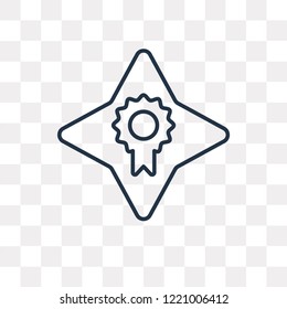 Medal vector outline icon isolated on transparent background, high quality linear Medal transparency concept can be used web and mobile