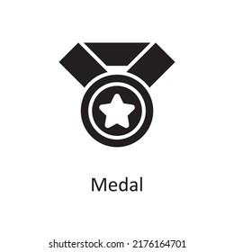 Medal  vector Solid Icon Design illustration. Project Managements Symbol on White background EPS 10 File