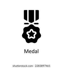 Medal Vector   Solid Icons. Simple stock illustration stock