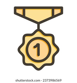 Medal Vector Thick Line Filled Colors Icon For Personal And Commercial Use.
