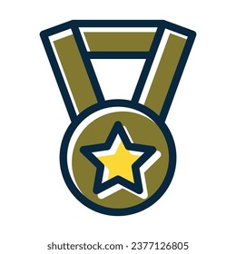Medal Vector Thick Line Filled Dark Colors Icons For Personal And Commercial Use.
