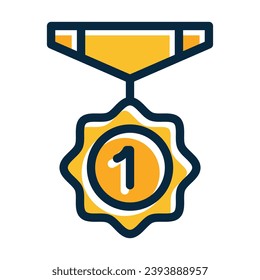 Medal Vector Thick Line Filled Dark Colors Icons For Personal And Commercial Use.
