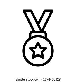 Dünnliniensymbol der Medaille-Vektorillustration 