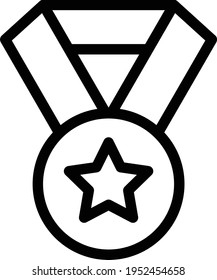 medal vector thin line icon