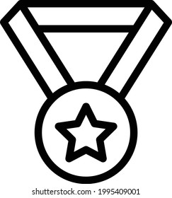 medal vector thin line icon